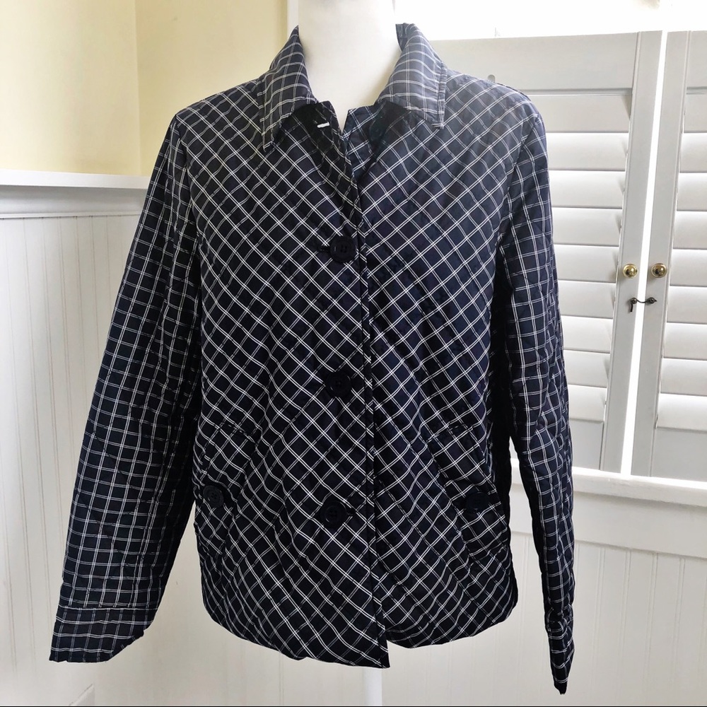 Jones NY EUC Lightweight Quilted Plaid Jacket - M - Picture 1 of 6